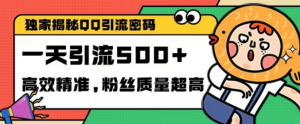 独家解密QQ里的引流密码,高效精准,实测单日加100+创业粉【揭秘】-资源云