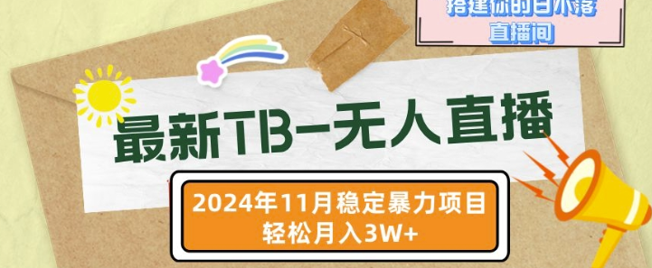 【最新TB-无人直播】11月最新，打造你的日不落直播间，轻松月入过W【揭秘】-资源云