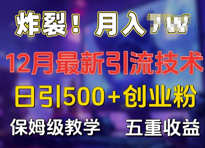 炸裂!揭秘12月最新日引流500+精准创业粉，多重收益保姆级教学-资源云
