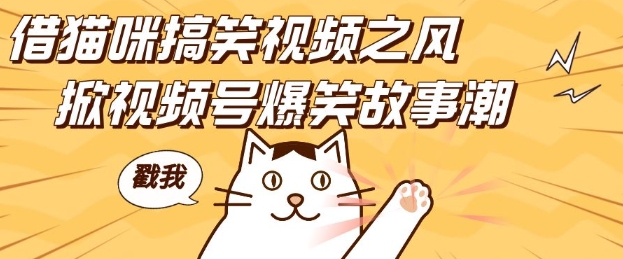 借猫咪搞笑视频之风，掀视频号爆笑故事潮，轻松日入四位数，无门槛快速入门!-资源云