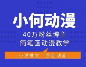 小何动漫简笔画动漫教学，40万粉丝博主课程，可做伙伴计划、分成计划、接广告等-资源云
