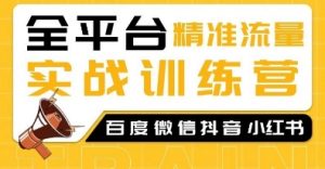 全平台精准流量实战训练营,百度微信抖音小红书SEO引流教程-资源云