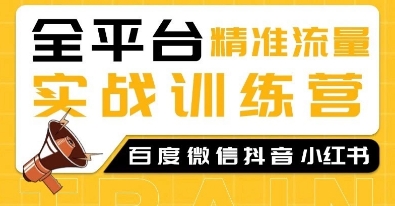 全平台精准流量实战训练营，百度微信抖音小红书SEO引流教程-资源云