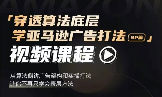 穿透算法底层，学亚马逊广告打法SP篇，从算法侧讲广告架构和实操打法，让你不再只学会表层方法-资源云