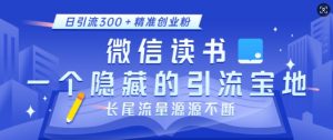 微信读书，一个隐藏的引流宝地，不为人知的小众打法，日引流300+精准创业粉，长尾流量源源不断-资源云