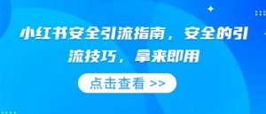 小红书安全引流指南,安全的引流技巧,拿来即用-资源云