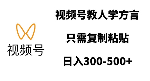 视频号教人学方言，只需复制粘贴，日入多张-资源云