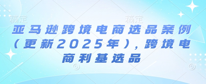 亚马逊跨境电商选品案例(更新2025年2月)，跨境电商利基选品-资源云
