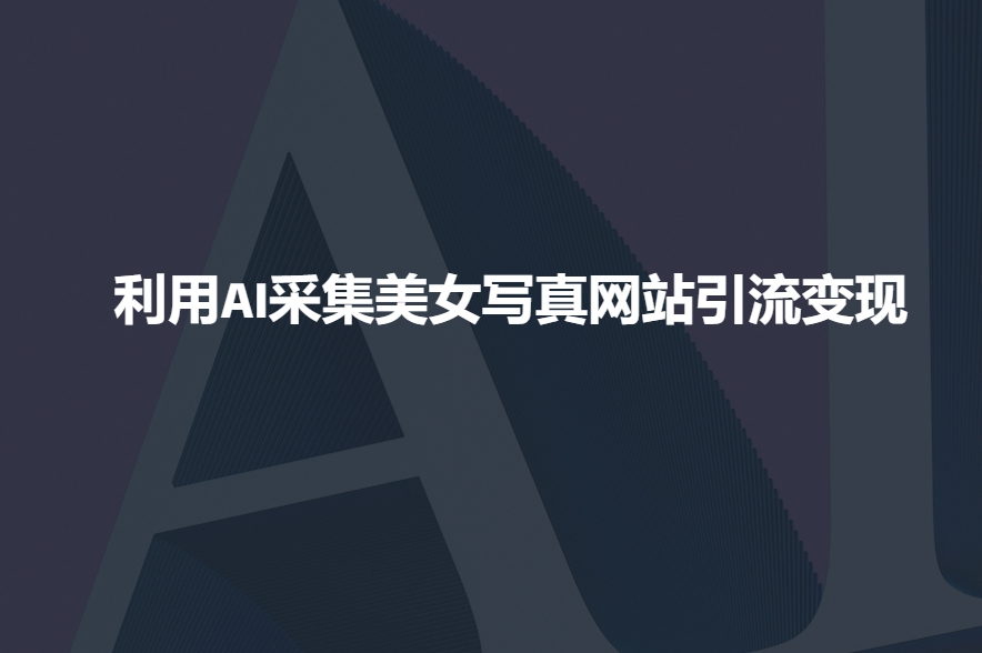 利用AI采集美女写真网站引流变现，引流嘎嘎的-资源云