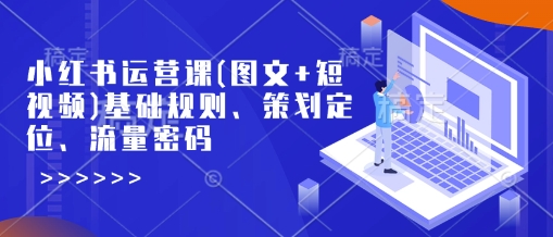 小红书运营课(图文+短视频)基础规则、策划定位、流量密码-资源云