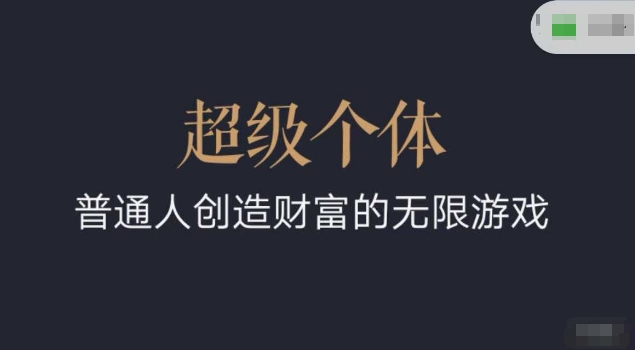 超级个体2024-2025翻盘指南，普通人创造财富的无限游戏-资源云