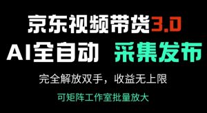 京东视频带货3.0，Ai全自动采集+自动发布，完全解放双手，收入无上限-资源云