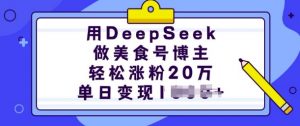 用DeepSeek做美食号博主,轻松涨粉20万,单日变现多张-资源云