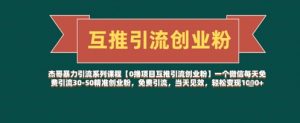 【0撸项目互推引流创业粉】一个微信每天免费引流30-50精准创业粉,免费引流,当天见效,轻松变现几张-资源云