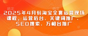 2025年4月份淘宝全套运营现场课程,运营后台、关键词推广、SEO搜索、万相台推广-资源云
