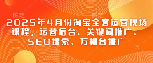 2025年4月份淘宝全套运营现场课程，运营后台、关键词推广、SEO搜索、万相台推广-资源云