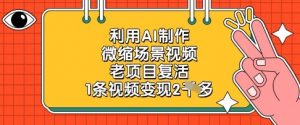 利用AI制作微缩场景视频,老项目复活,1条视频变现2k-资源云