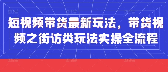 短视频带货最新玩法，带货视频之街访类玩法实操全流程-资源云