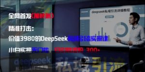 精准打击:价值3980的DeepSeek私域引流实操课,小白实操无门槛,日引精准粉300+-资源云