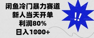闲鱼冷门暴力赛道,新人当天开单,利润80%,日入1k+【揭秘】-资源云