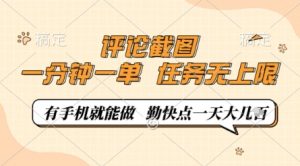 评论截图，0.5元一单，一分钟一单，有手机就能做，任务无上限，勤快点一天几张【揭秘】-资源云