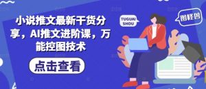 小说推文最新干货分享,AI推文进阶课,万能控图技术-资源云