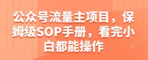 公众号流量主项目,保姆级SOP手册,看完小白都能操作-资源云