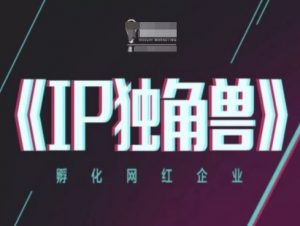 IP独角兽,孵化网红企业,ip教程-资源云