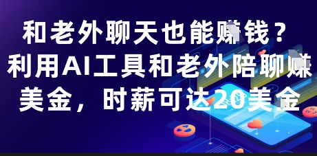 和老外聊天也能挣钱？利用AI工具和老外陪聊挣美金，时薪可达20刀-资源云