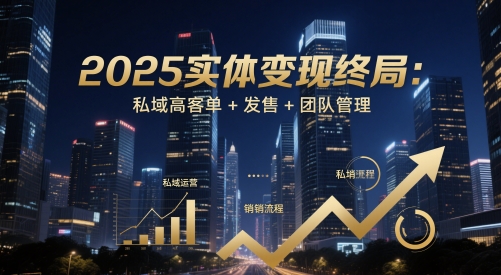 2025实体变现终局：私域高客单+发售+团队管理-资源云