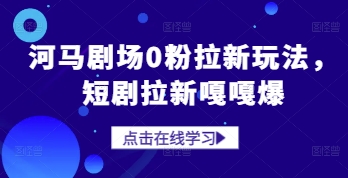 河马剧场0粉拉新玩法，短剧拉新嘎嘎爆-资源云