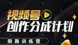 视频号创作分成计划陪跑训练营,手把手教会你如何制作视频,细水长流型项目-资源云