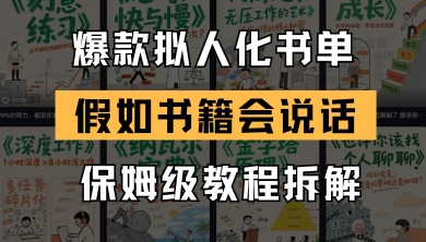 最新爆款拟人化书单玩法，假如书籍会说话，保姆级教程-资源云