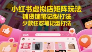 小红书虚拟店矩阵玩法,铺货铺笔记型打法,少款狂怼笔记型打法-资源云