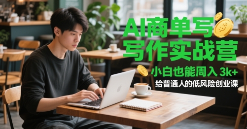 AI商单写作实战营，小白也能周入3k+，给普通人的低风险创业课-资源云
