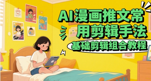 AI漫画推文常用剪辑手法，基础剪辑组合教程-资源云