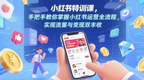小红书特训课，手把手教你掌握小红书运营全流程，实现流量与变现双丰收-资源云
