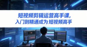 短视频剪辑运营高手课,入门到精通成为短视频高手-资源云