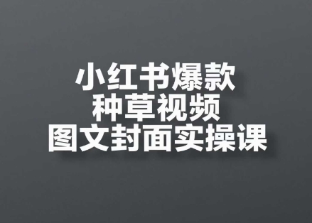 小红书爆款种草视频图文封面实操课，​开店、选品、引流、变现全流程-资源云