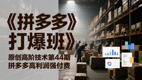 《拼多多打爆班》原创高阶技术第44期，拼多多高利润强付费-资源云