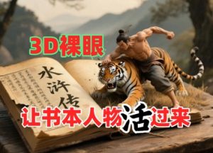 书本人物裸眼3D视频,新的玩法,流量超猛,保姆级教程-资源云