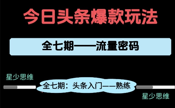 头条系列全七期项目拆解，全是干货，新手从0-1必经过程，99的人会踩的坑-资源云