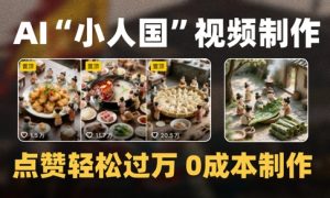 爆款1000W+播放微缩景观迷你小人国AI视频0成本制作全流程教学-资源云