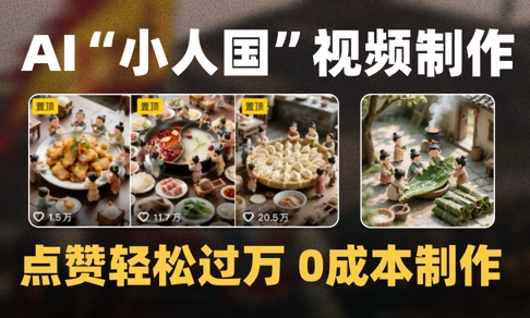 爆款1000W+播放微缩景观迷你小人国AI视频0成本制作全流程教学-资源云