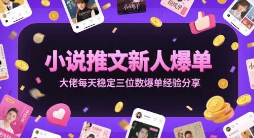 小说推文新人爆单大佬每天稳定三位数爆单经验分享-资源云