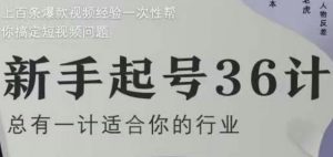 新手起号36计2.0,四年行业沉淀,上百条爆款视频经验一次性帮你搞定短视频问题-资源云