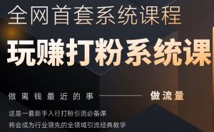 2025行业首套全网全域打粉系统神课,做流量做离钱最近的事,一套新手入行打粉引流必备课-资源云