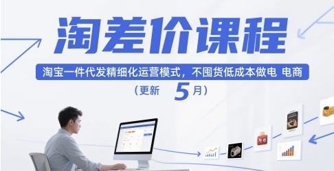 淘差价课程 淘宝一件代发精细化运营模式 不囤货低成本做电商（更新5月）-资源云