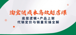 淘宝低成本高效起店课 底层逻辑+产品上架 代销定价与销量实操全解-资源云