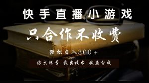 快手直播小游戏,只合作不收费,你出账号我出技术, 分润模式【揭秘】-资源云